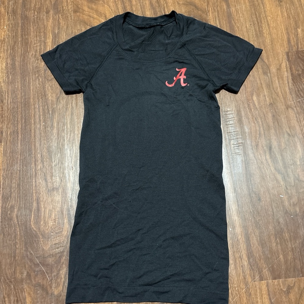 lululemon athletica Black Tee with Red Logo